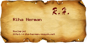 Riha Herman névjegykártya