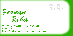 herman riha business card